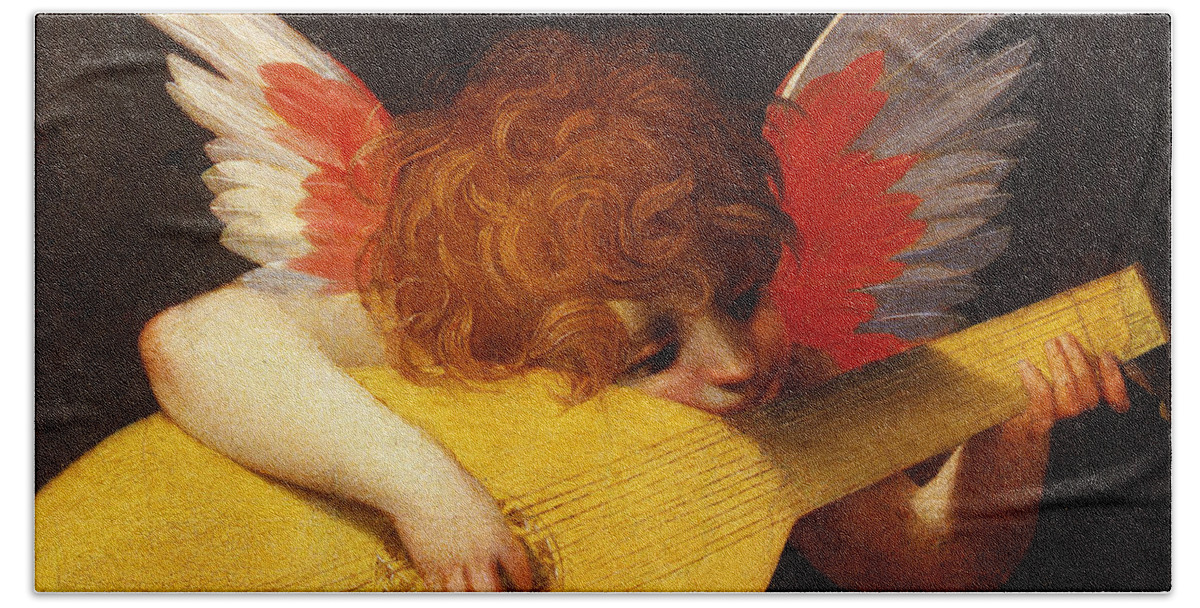 Rosso Fiorentino Hand Towel featuring the painting Musical Angel by Rosso Fiorentino