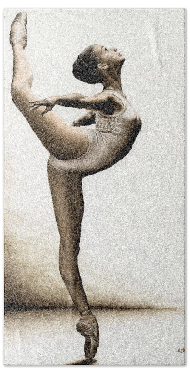 Dance Hand Towel featuring the painting Musing Dancer by Richard Young