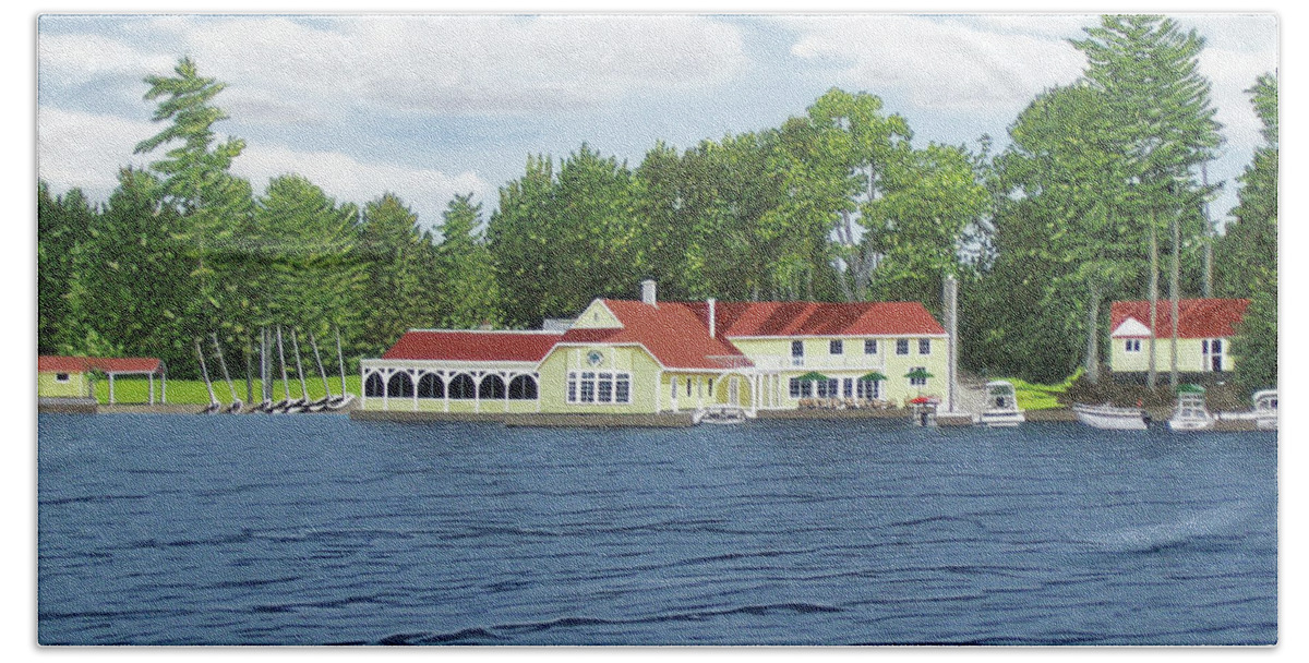 Lake Muskoka Bath Towel featuring the painting Muskoka Lakes Golf and Country Club by Kenneth M Kirsch