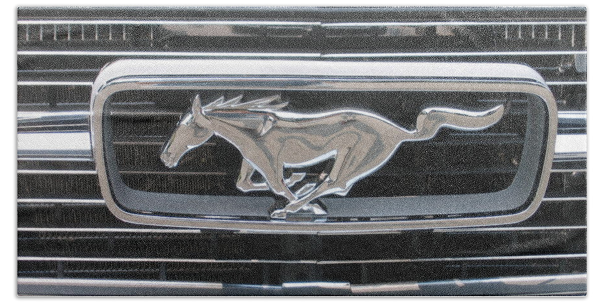 Car Bath Towel featuring the photograph Mustang Grill by Ira Marcus
