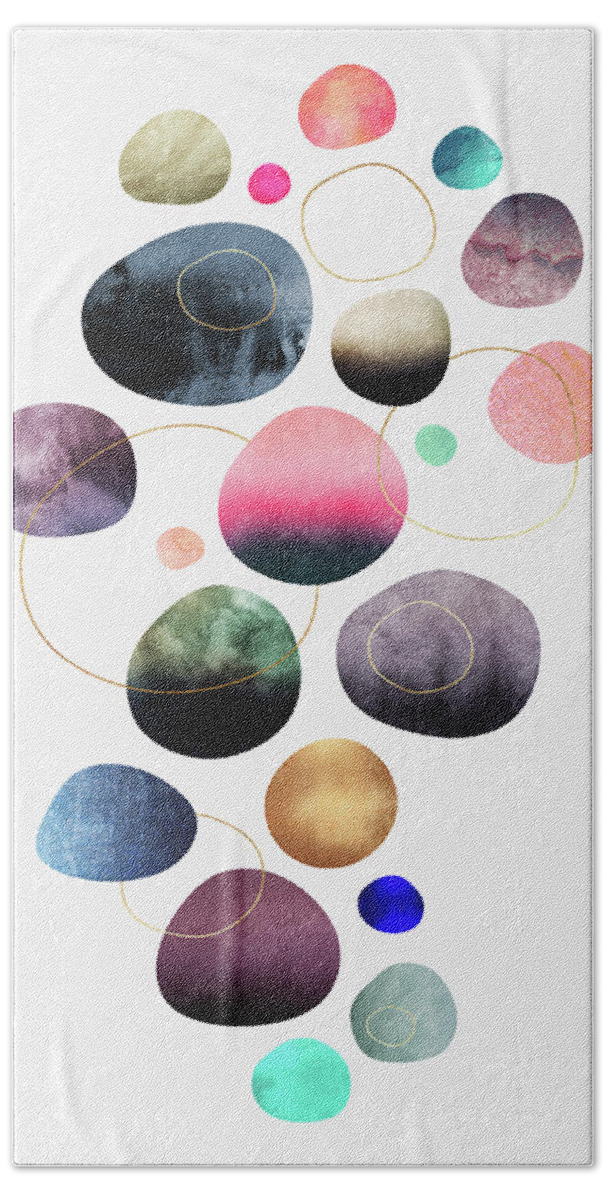 Graphic Bath Towel featuring the digital art My Favorite Pebbles by Elisabeth Fredriksson