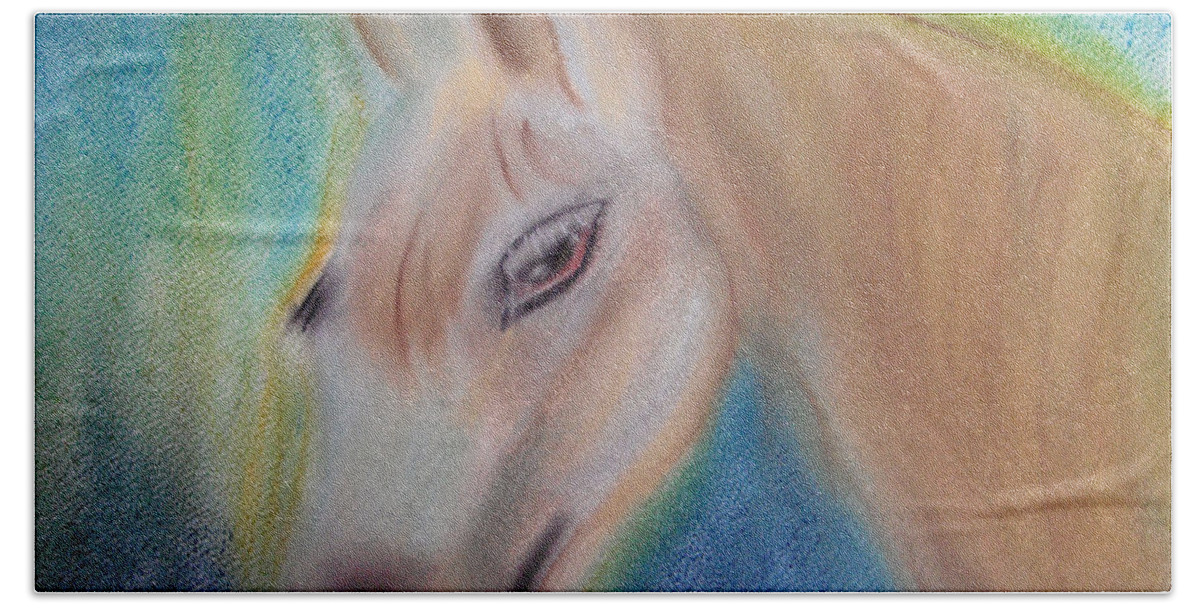 Pony Bath Towel featuring the pastel My Little Pony by Donna Blackhall