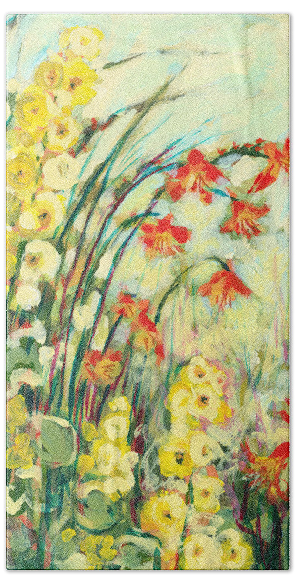 Impressionist Hand Towel featuring the painting My Secret Garden by Jennifer Lommers