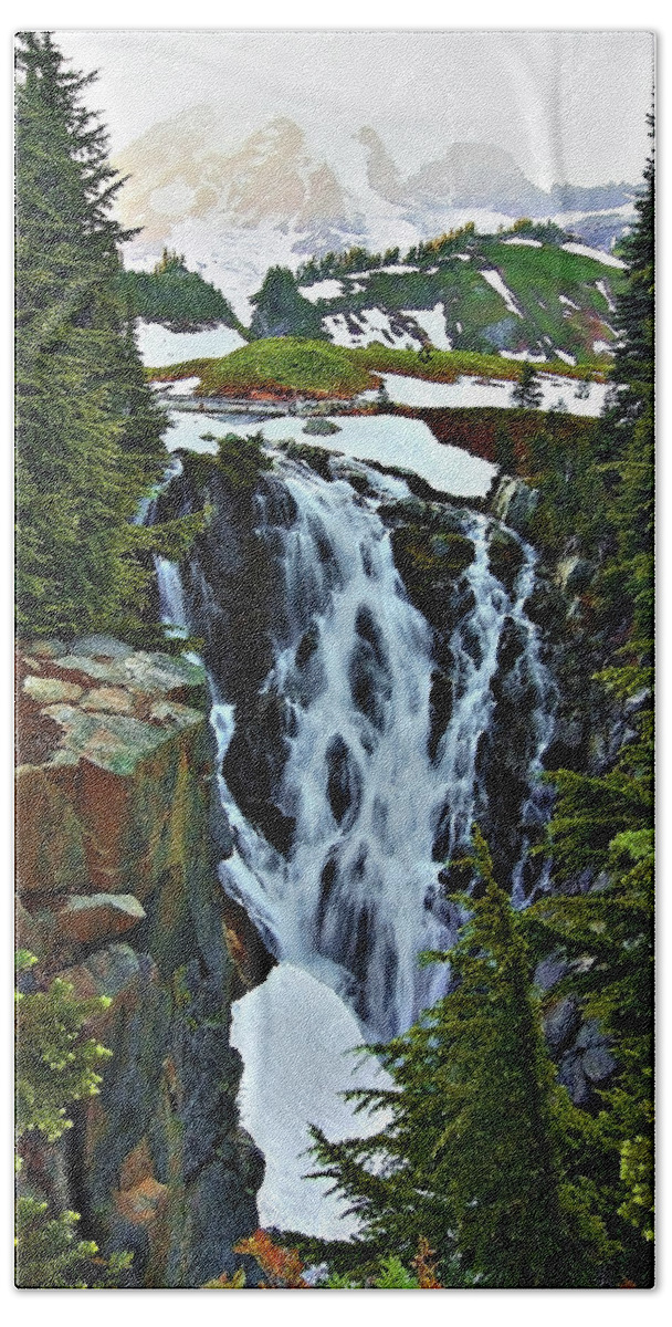 Falls Hand Towel featuring the photograph Myrtle Falls by John Christopher