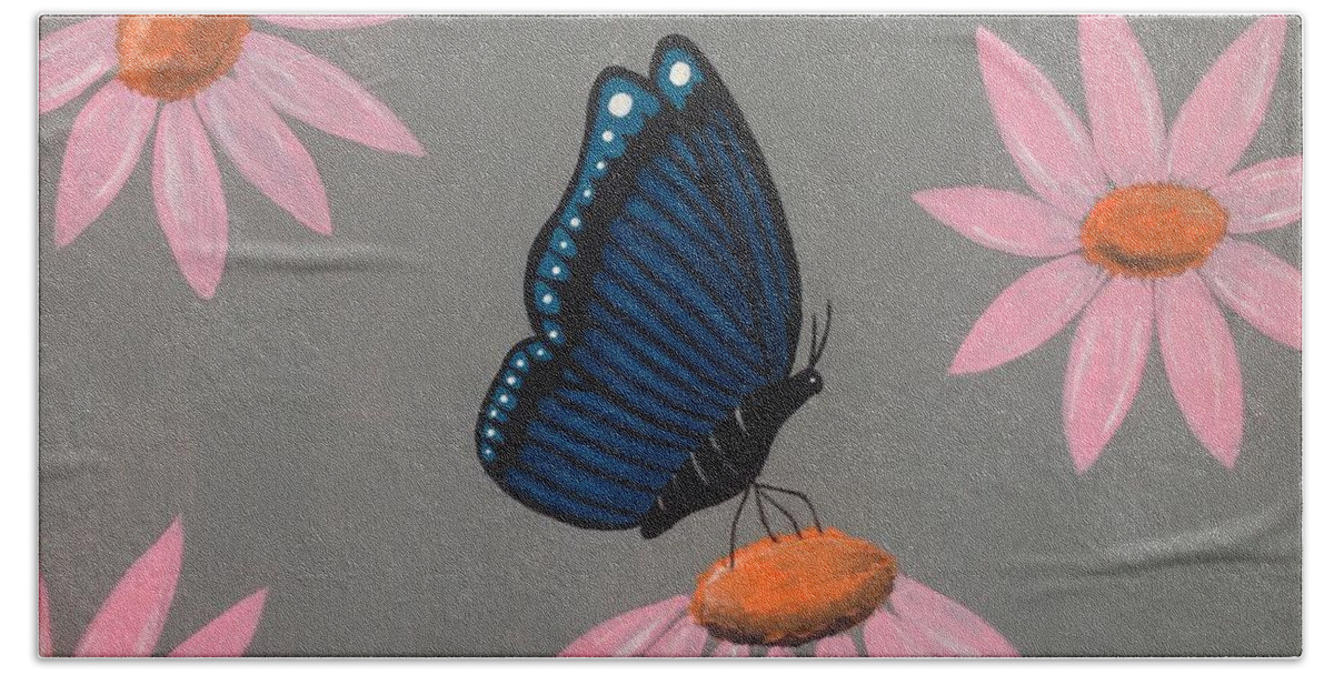 Flowers Hand Towel featuring the photograph Mystical Butterfly by Annie Walczyk