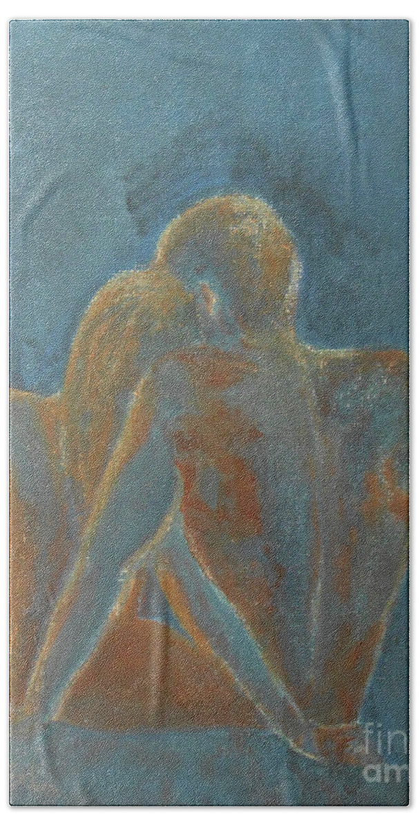 Figurative Hand Towel featuring the painting Naked Soul by Jane See