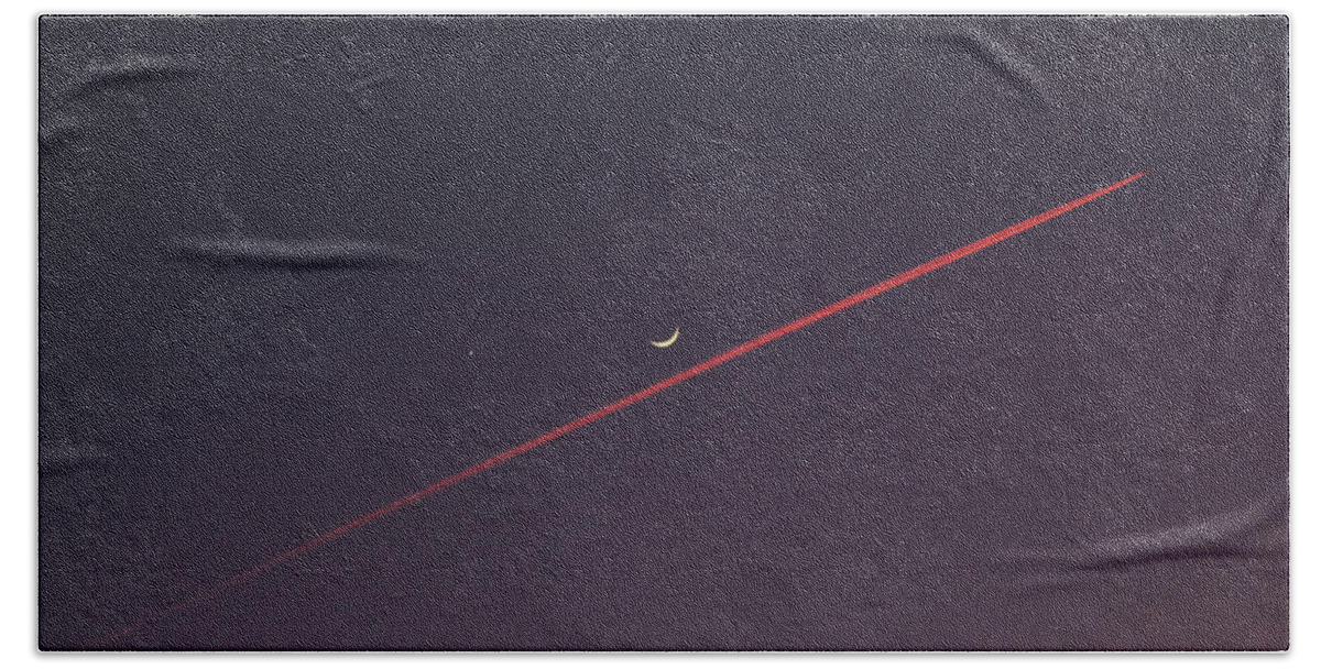 #faatoppicks Bath Towel featuring the photograph Narrowly missed the Moon by Jasna Buncic