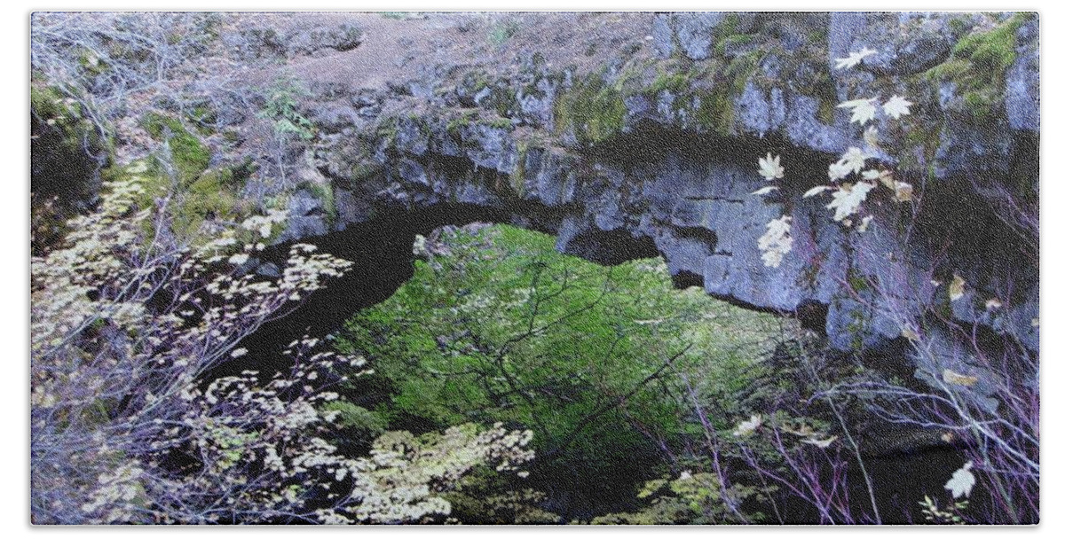 Natural Bridge Hand Towel featuring the photograph Natural Bridge two  by Jeff Swan
