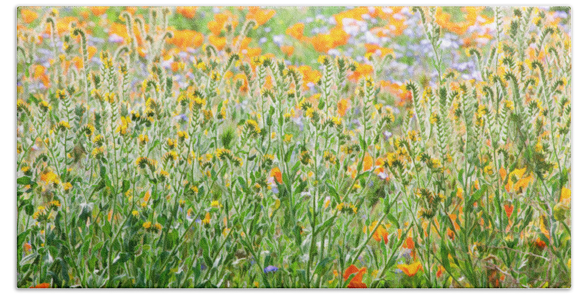 California Wildflowers Hand Towel featuring the photograph Nature's Artwork - California Wildflowers by Ram Vasudev