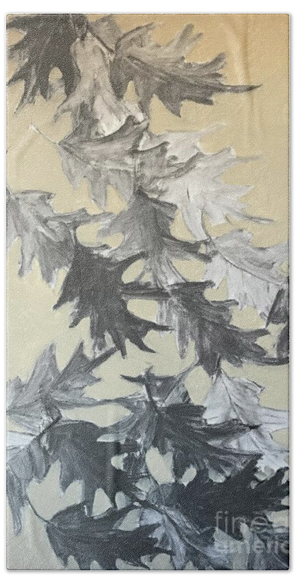 Tree Leaves Hand Towel featuring the painting Natures Fallen Trash by Sherry Harradence