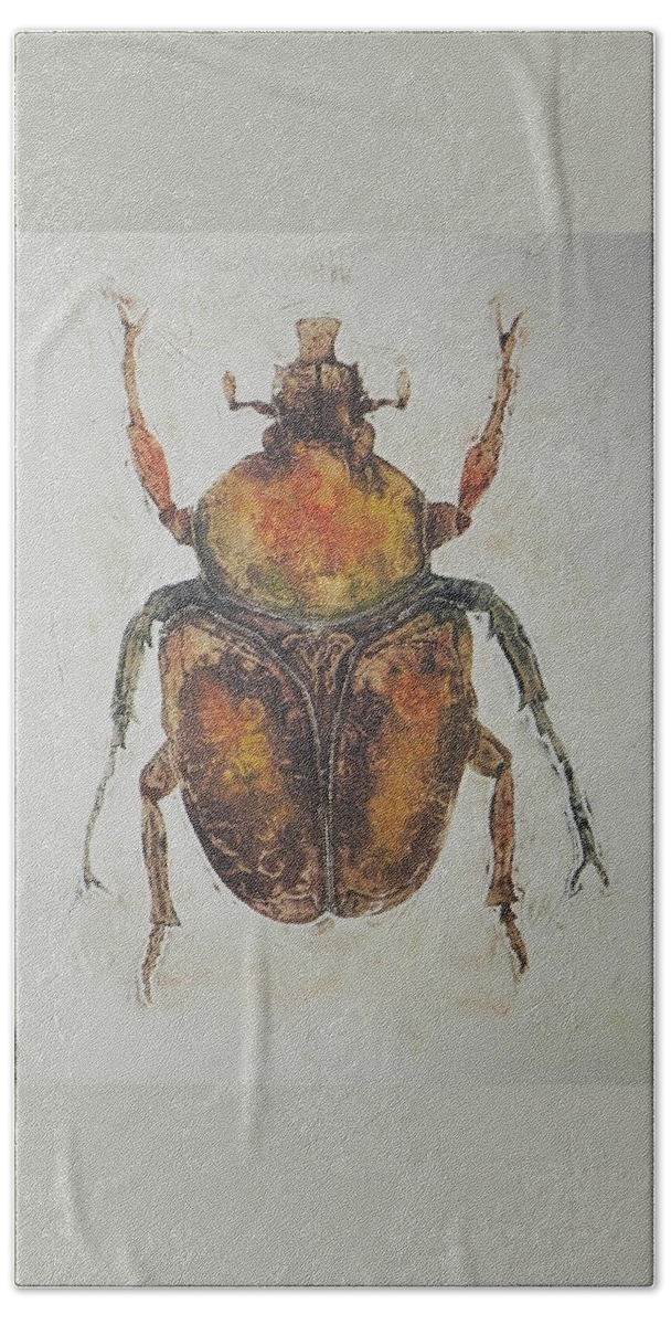 Insect Hand Towel featuring the painting Nature's jewel ll by Ilona Petzer