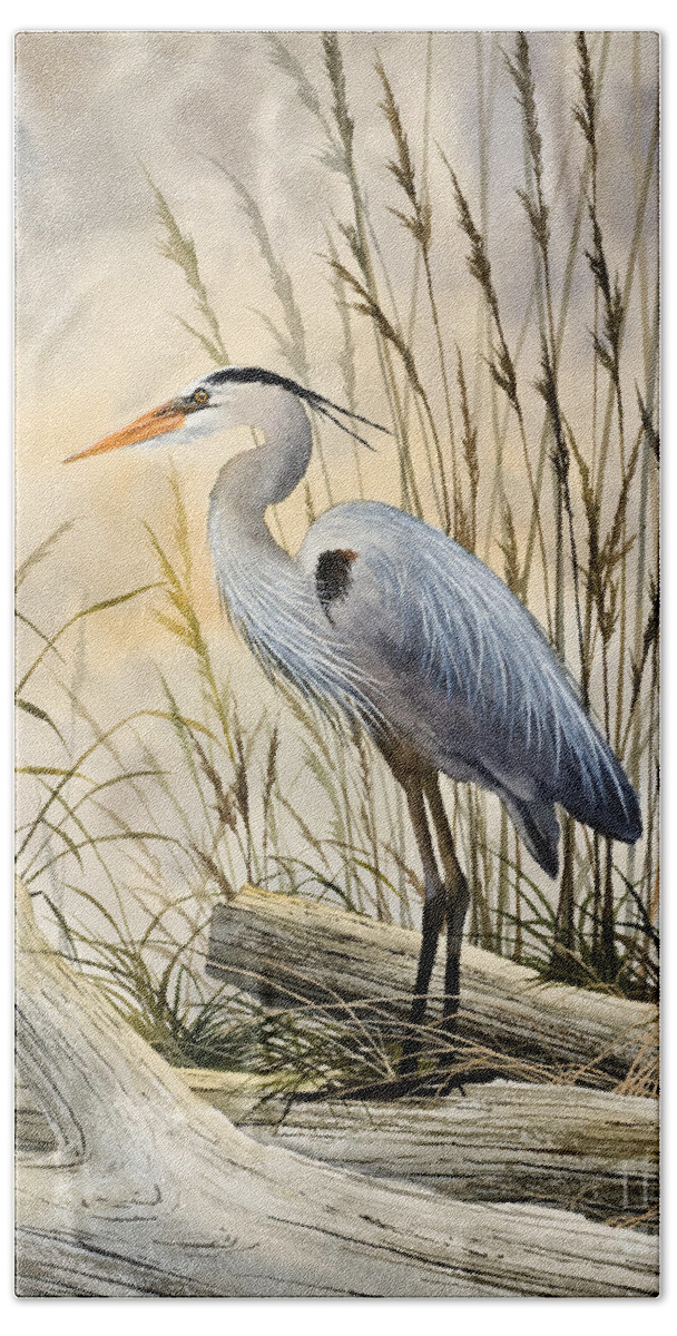 Heron Fine Art Prints Hand Towel featuring the painting Nature's Wonder by James Williamson