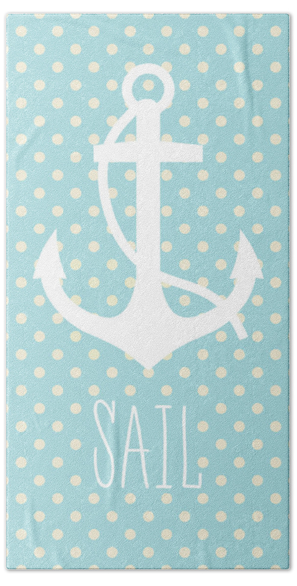 Sail Hand Towel featuring the digital art Nautical Anchor by Zapista OU