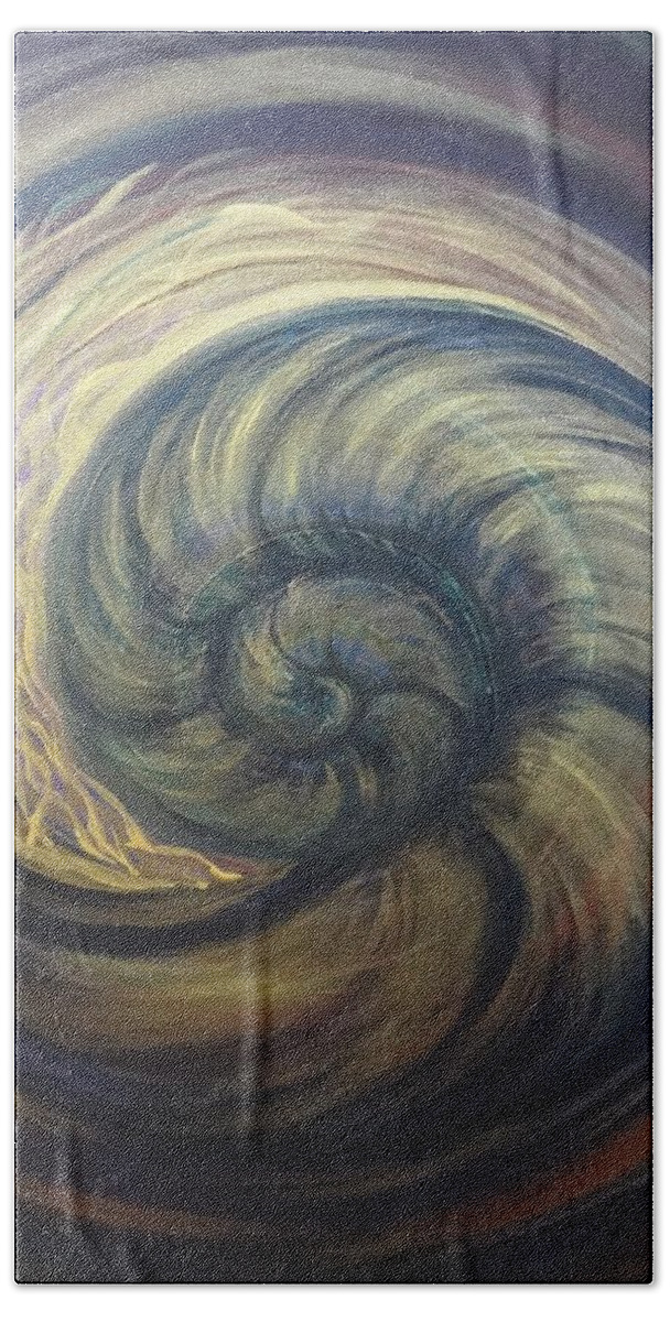 Nautilus Hand Towel featuring the painting Nautilus Spiral by Michelle Pier