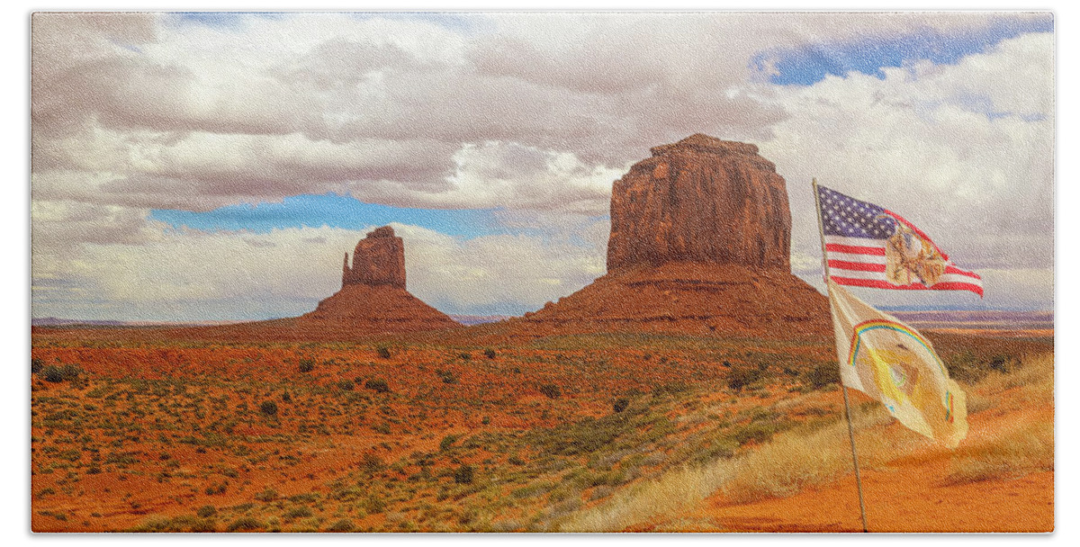 Usa Hand Towel featuring the photograph Navajo Nation Flag by Alberto Zanoni