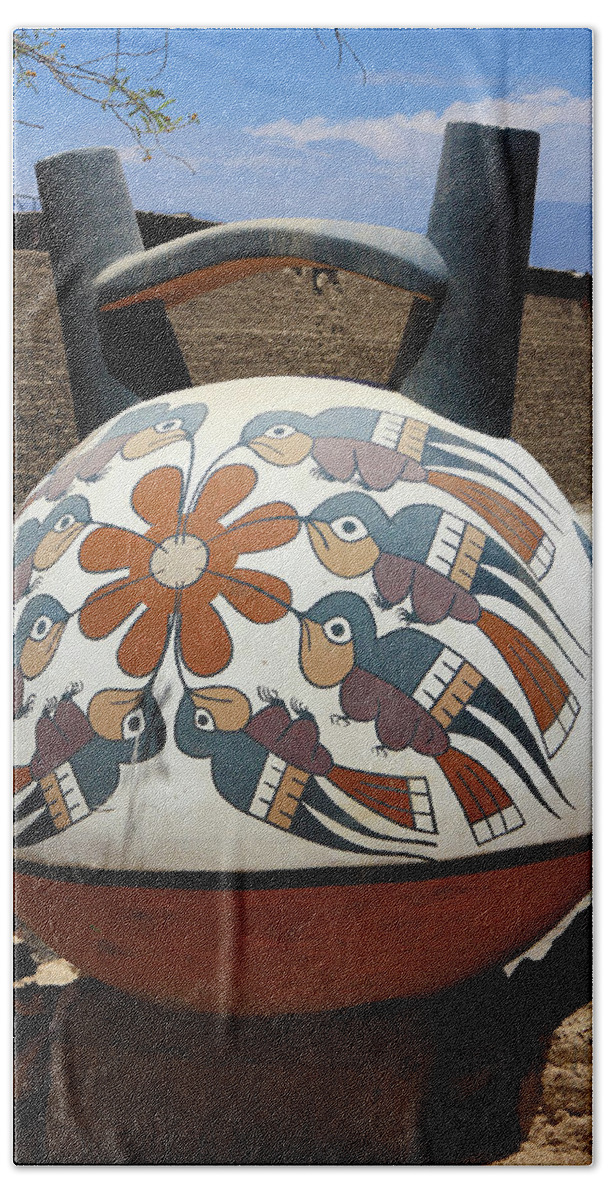 Nazca Bath Towel featuring the photograph Nazca Ceramics Peru by Aidan Moran