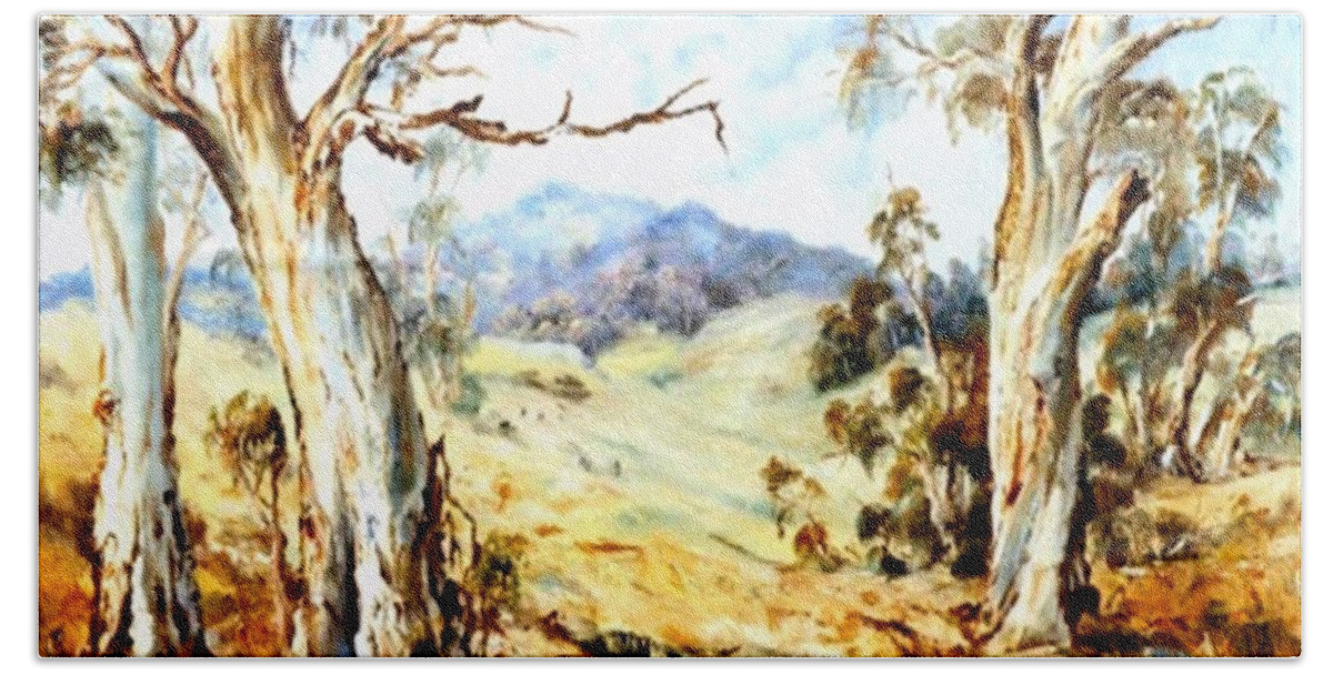 Avoca Bath Towel featuring the painting Near Avoca by Ryn Shell