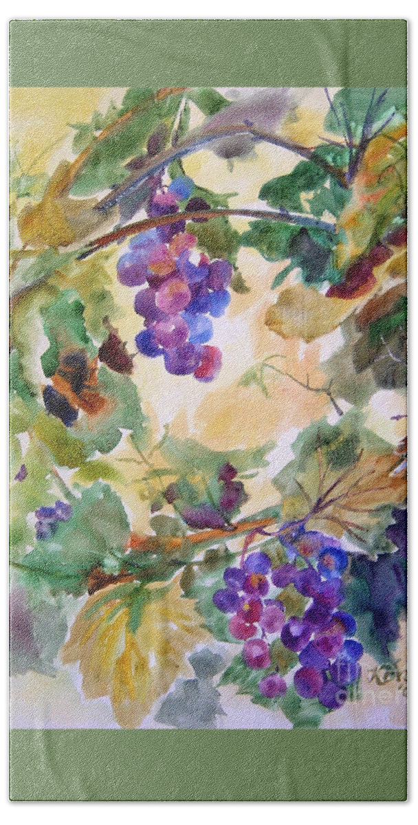 Paintings Hand Towel featuring the painting Neighborhood Grapevine by Kathy Braud