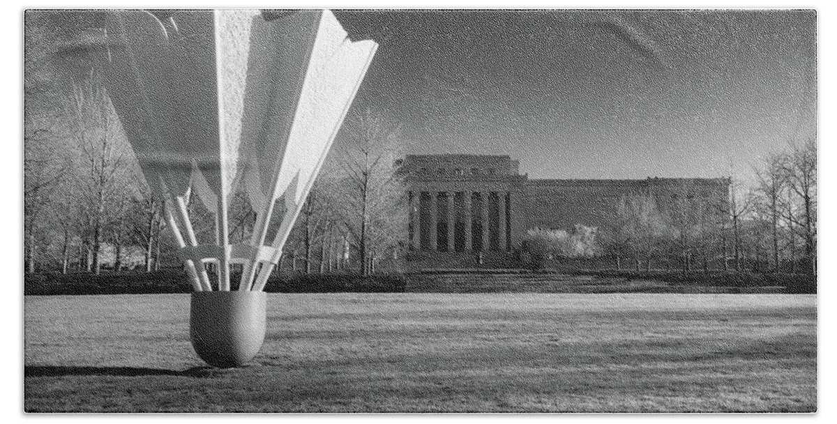 America Bath Towel featuring the photograph Nelson Atkins Art Museum in Infrared - Kansas City by Gregory Ballos