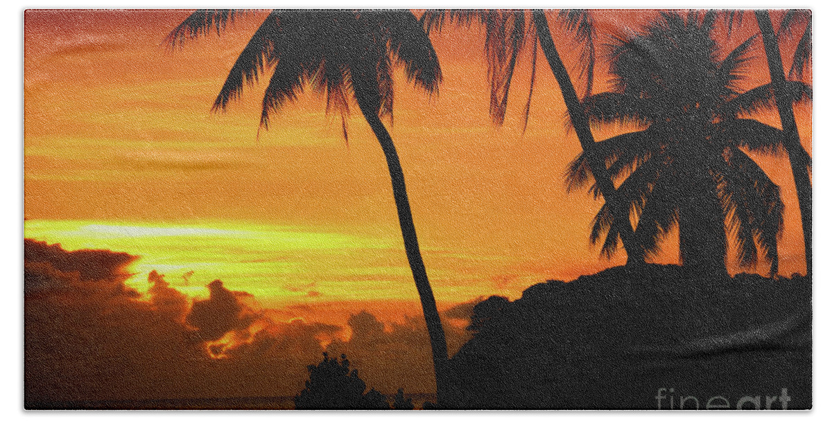 Tropical Island Sunset Bath Towel featuring the photograph New Beginning by Scott Cameron