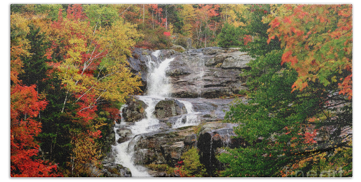 Waterfall Hand Towel featuring the photograph New Hampshire Waterfall by Betty LaRue