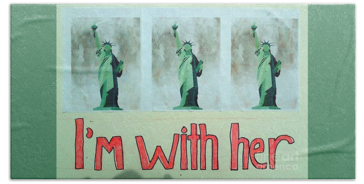 Nola Hand Towel featuring the photograph New Orleans Women Protest March Sign January 2017 In Louisiana by Michael Hoard