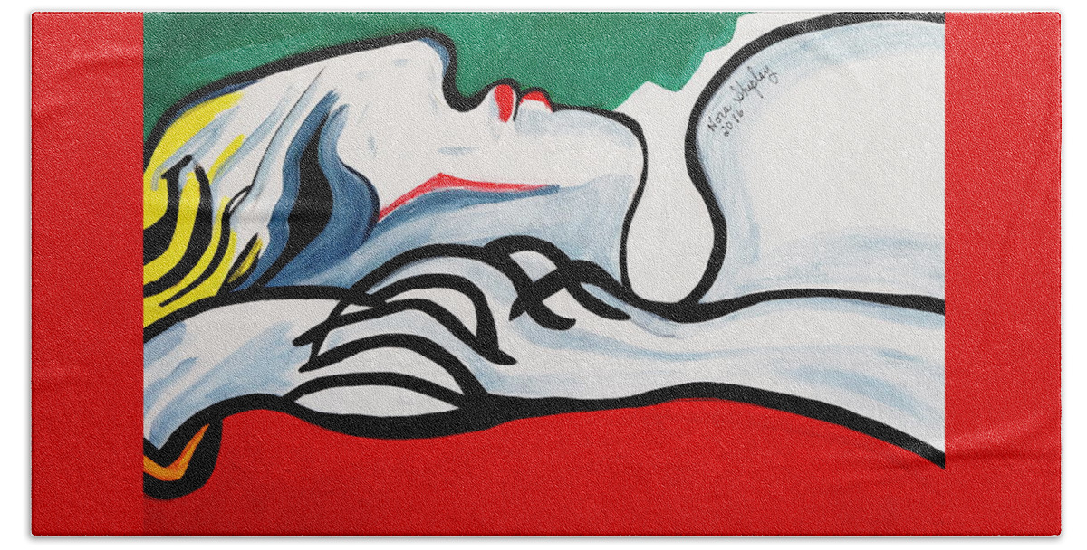 The Sleeper Picasso Bath Towel featuring the painting New The Sleeper Picasso by Nora Shepley