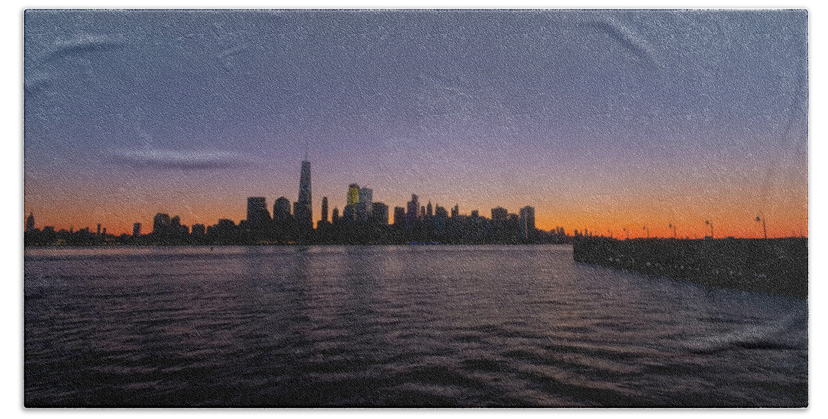 Jersey City New Jersey Hand Towel featuring the photograph New York City Sunrise by Tom Singleton