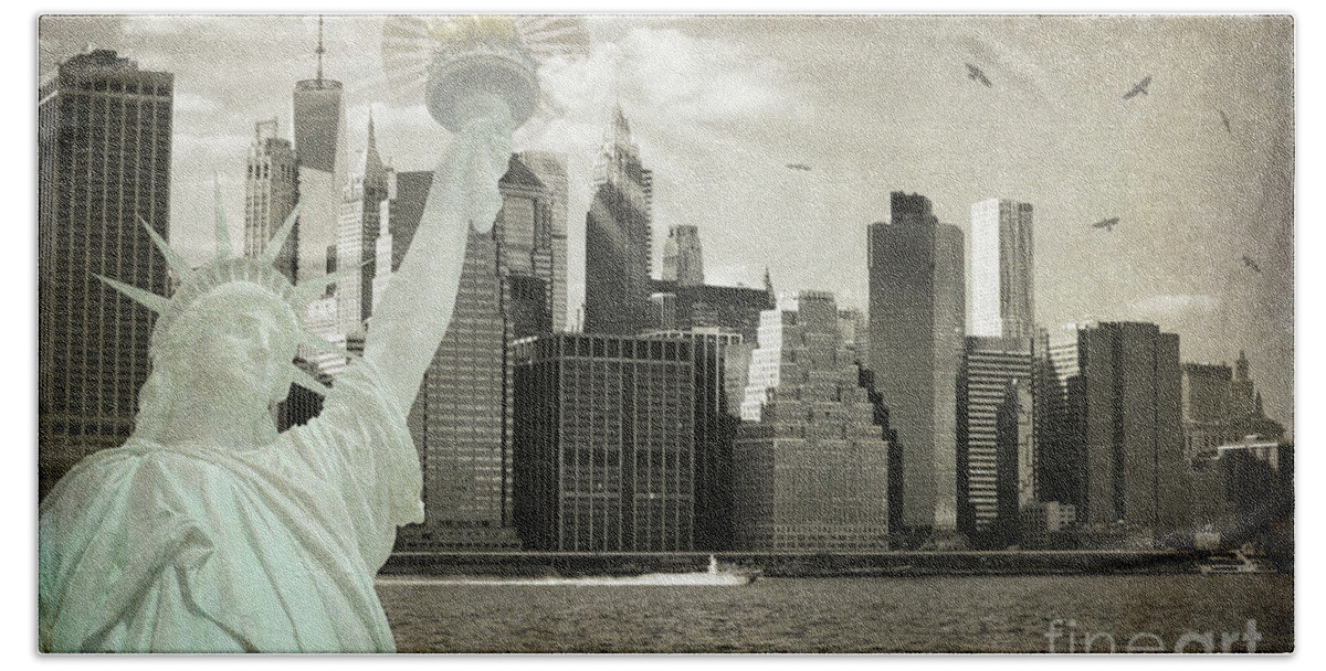 New Hand Towel featuring the photograph New York New York Da by Judy Wolinsky