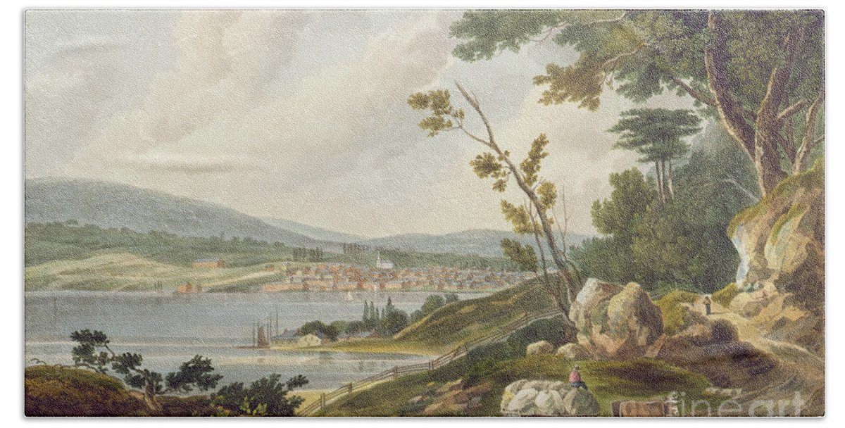 Landscape Hand Towel featuring the painting Newburg by William Guy Wall