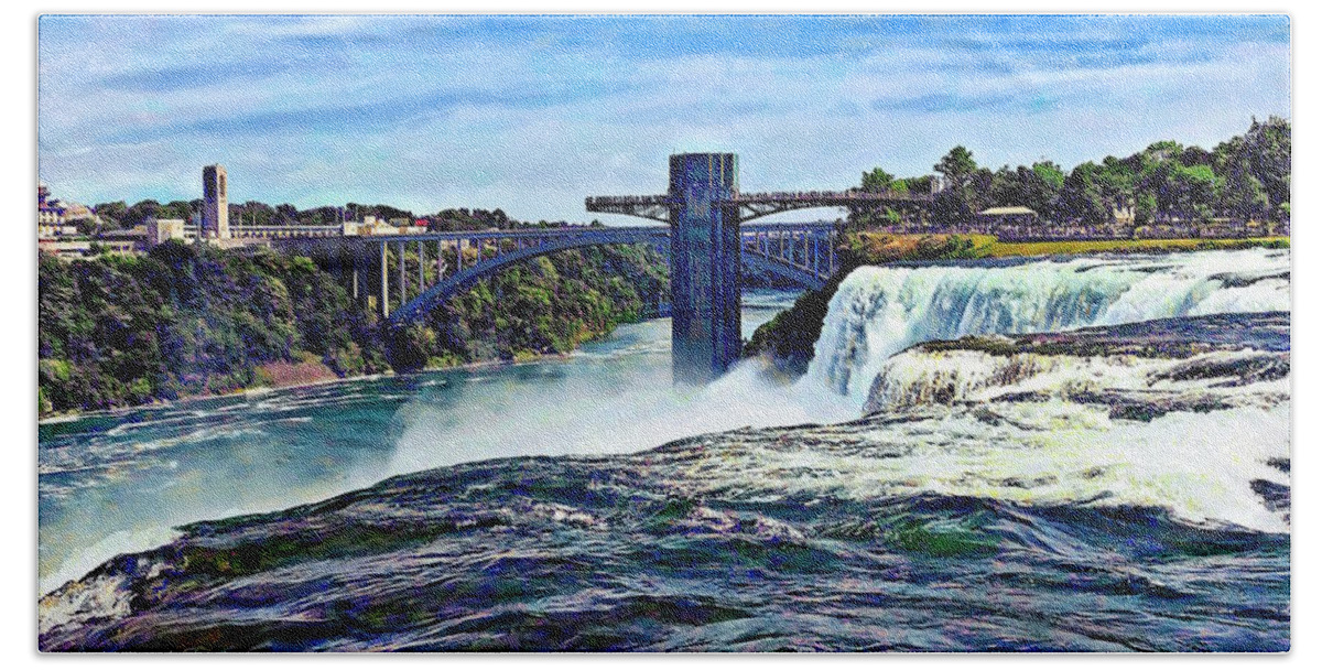 Niagara Falls Bath Towel featuring the photograph Niagara Falls NY - Prospect Point Observation Tower by Susan Savad