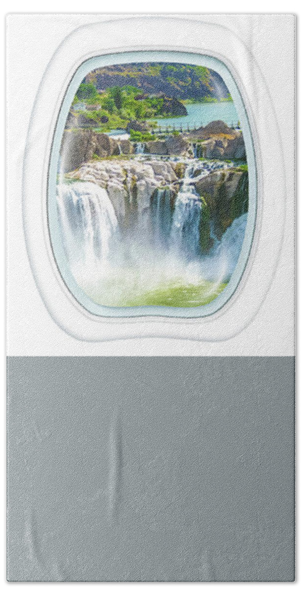 Waterfalls Bath Towel featuring the photograph Niagara Falls Porthole windows by Benny Marty