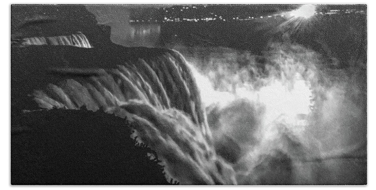 American Falls Bath Towel featuring the photograph Niagara At Night by Luther Fine Art