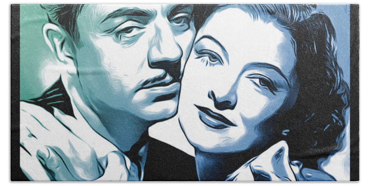 William Powell Hand Towel featuring the digital art Nick and Nora by Greg Joens