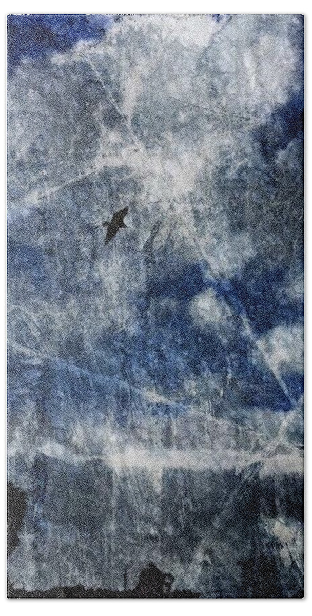 Sky Hand Towel featuring the digital art Night Flight by Lessandra Grimley
