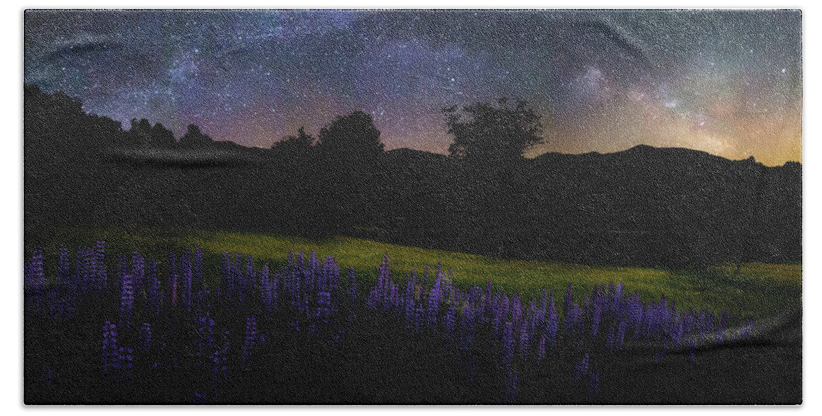 Milky Way Hand Towel featuring the photograph Night Flowers by Bill Wakeley