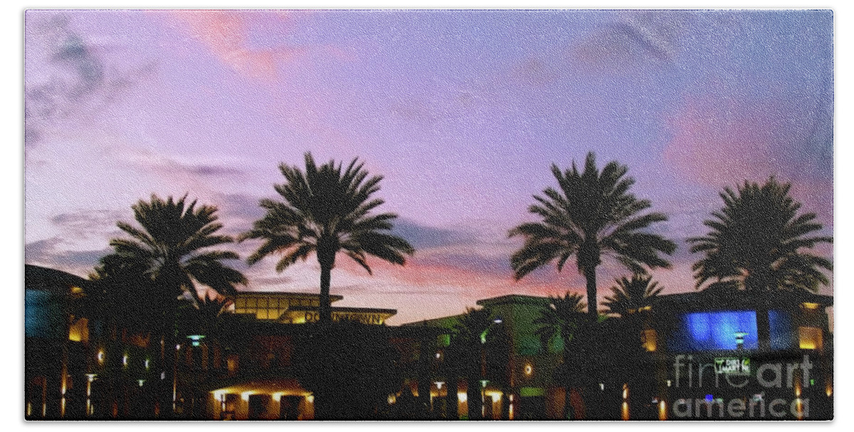 Art Hand Towel featuring the photograph Night on the Town Palm Beach Florida Photo 515 by Ricardos Creations