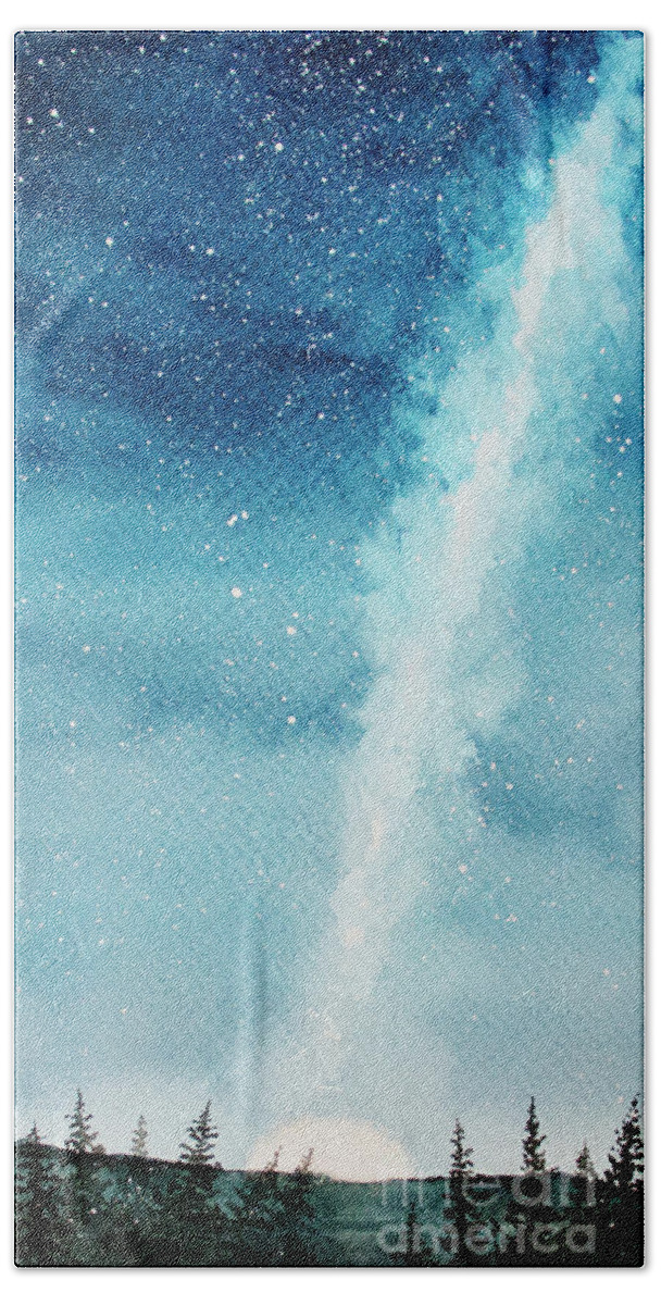 Night Bath Towel featuring the painting Night Sky by Rebecca Davis