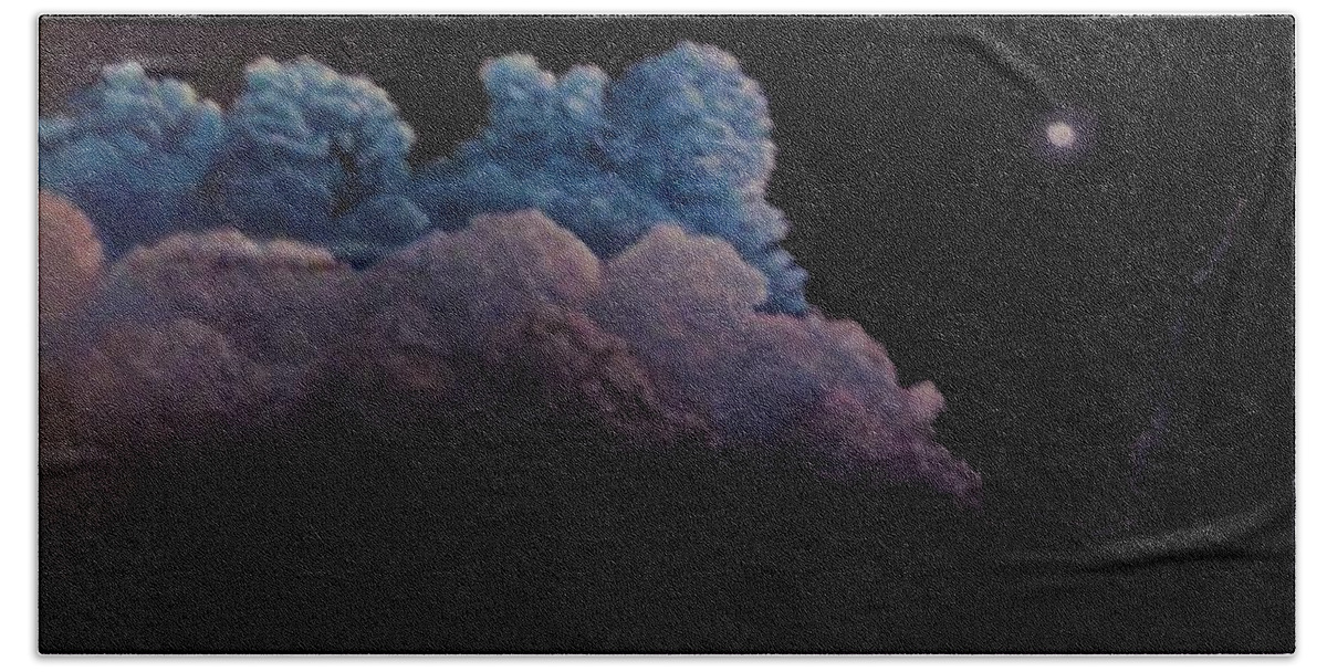 Clouds Hand Towel featuring the painting Night Sky by Stephen King