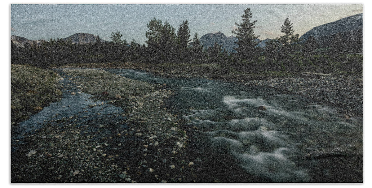 Glacier Hand Towel featuring the photograph Nightfall in Montana by Margaret Pitcher