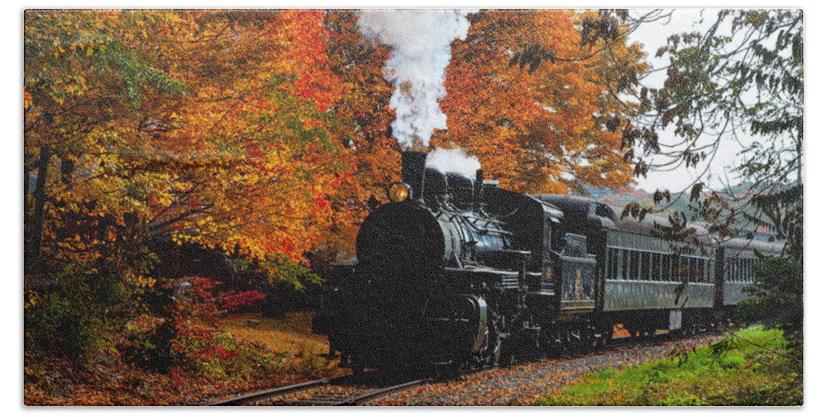 #jefffolger Bath Towel featuring the photograph No. 40 passing the fall colors by Jeff Folger