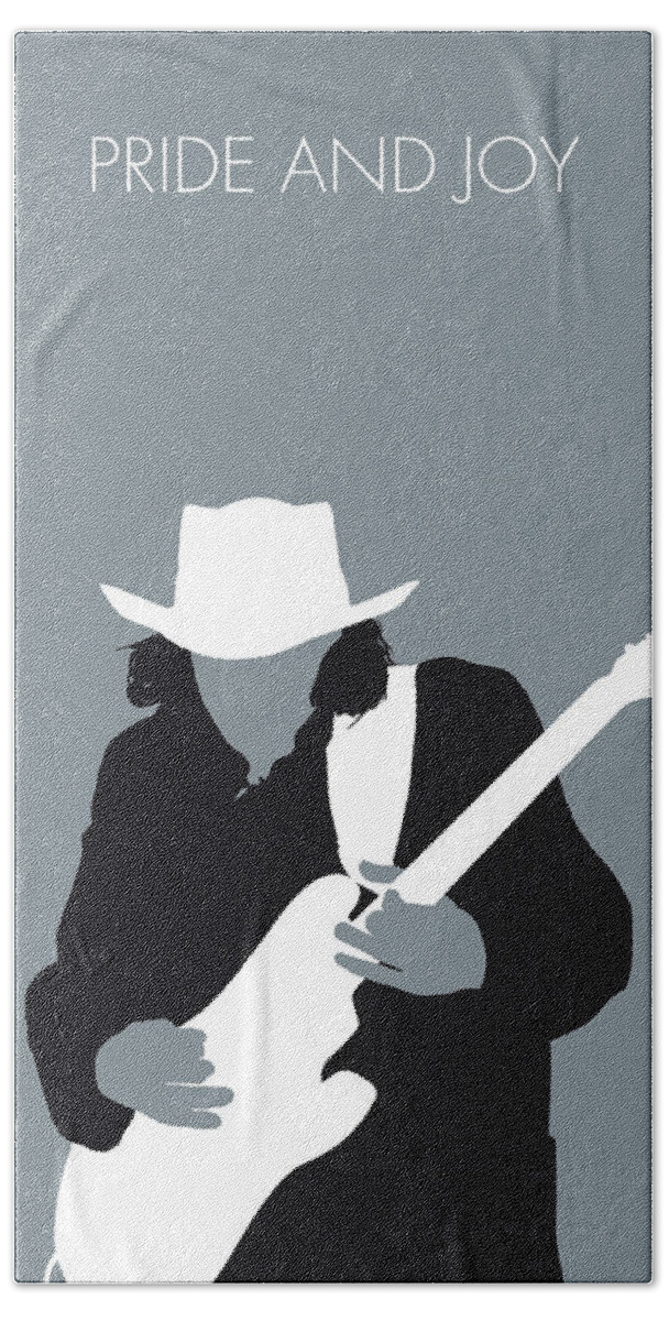 Stevie Hand Towel featuring the digital art No087 MY Stevie Ray Vaughan Minimal Music poster by Chungkong Art