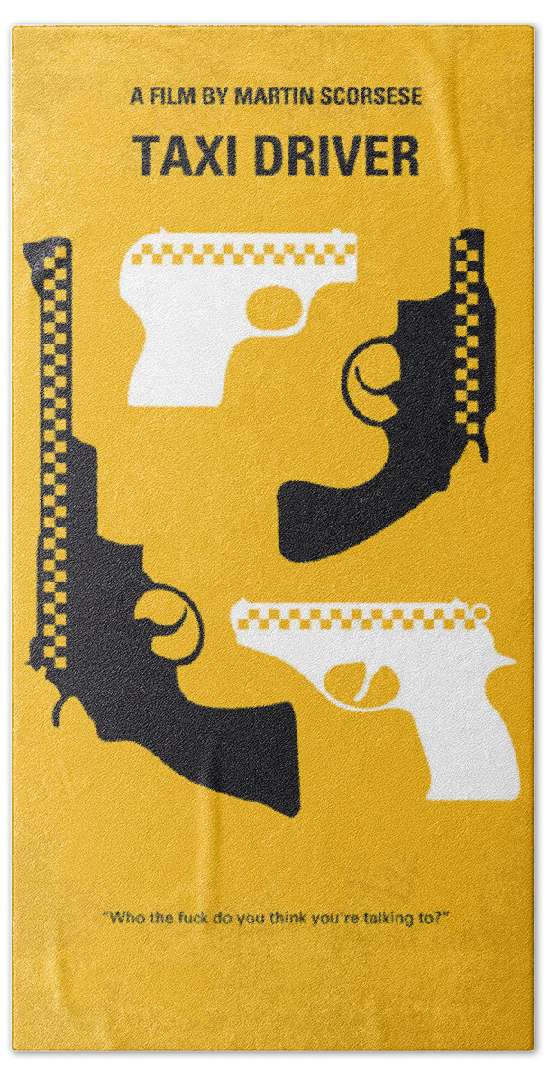 Taxi Driver Bath Sheet featuring the digital art No087 My Taxi Driver minimal movie poster by Chungkong Art
