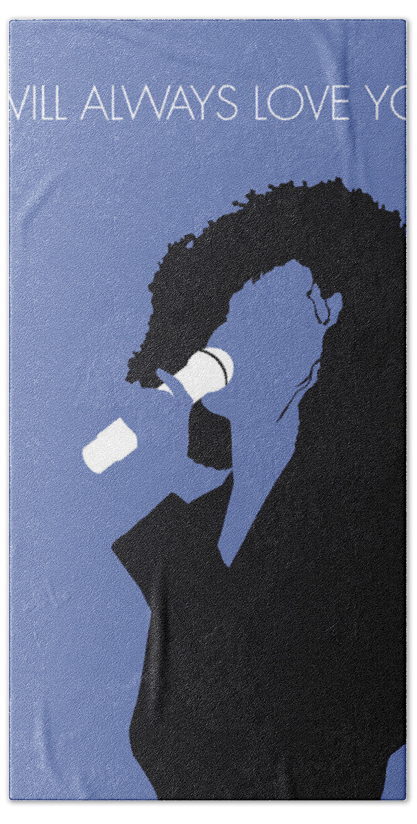 Whitney Hand Towel featuring the digital art No108 MY Whitney Houston Minimal Music poster by Chungkong Art