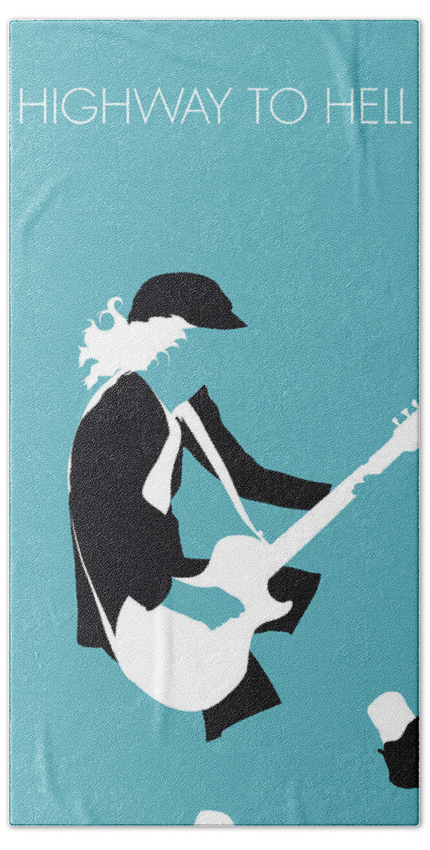Acdc Hand Towel featuring the digital art No125 MY ACDC Minimal Music poster by Chungkong Art