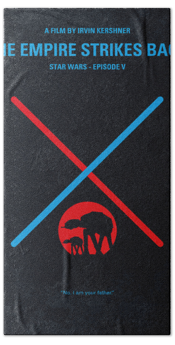 Star Wars Episode V The Empire Strikes Back Bath Sheet featuring the digital art No155 My STAR WARS Episode V The Empire Strikes Back minimal movie poster by Chungkong Art