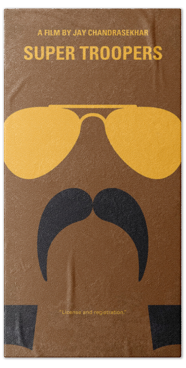 Super Troopers Bath Sheet featuring the digital art No459 My Super Troopers minimal movie poster by Chungkong Art