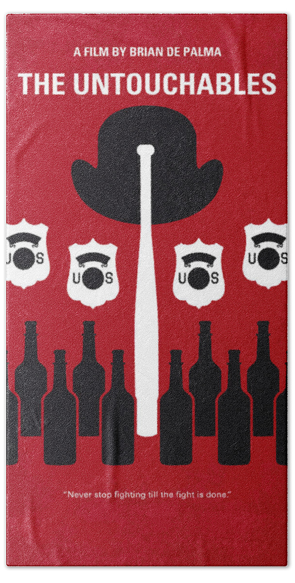 The Hand Towel featuring the digital art No463 My The Untouchables minimal movie poster by Chungkong Art