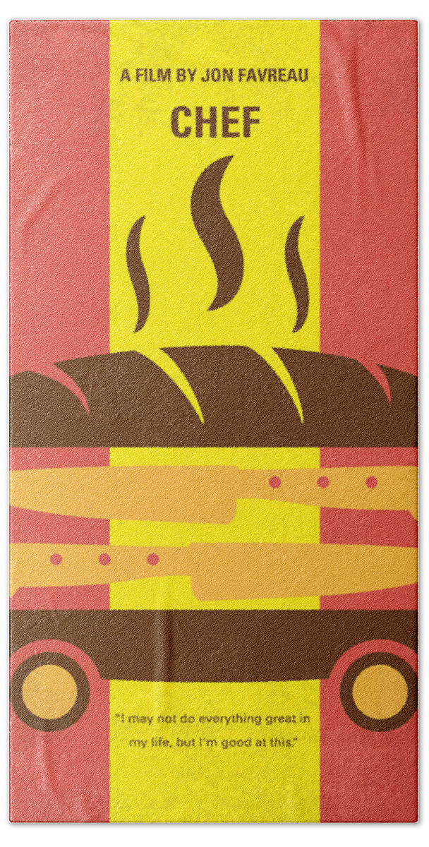 Chef Hand Towel featuring the digital art No524 My CHEF minimal movie poster by Chungkong Art