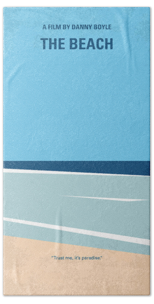 The Beach Bath Towel featuring the digital art No569 My The Beach minimal movie poster by Chungkong Art
